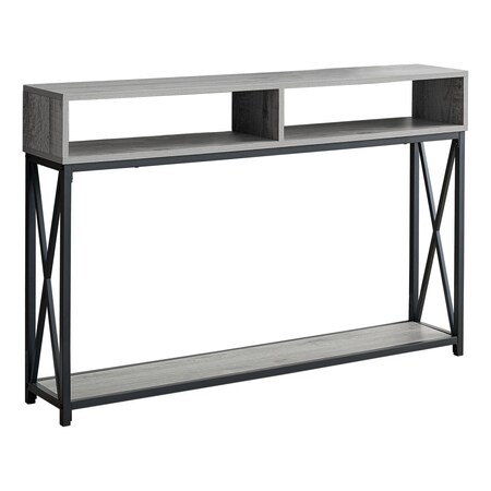Monarch Specialties Accent Table - 48"L / Grey / Black Metal Hall Console I 3572